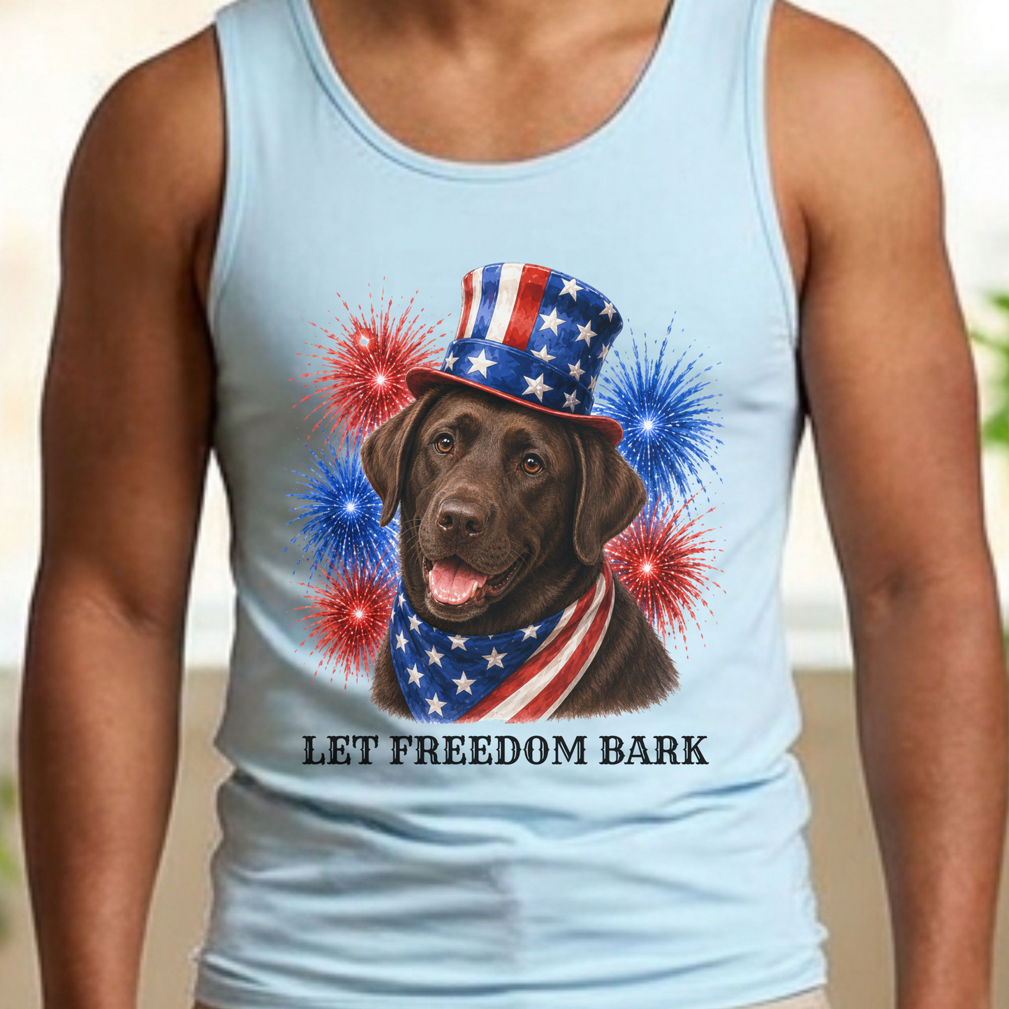 Patriotic Chocolate Lab Tank Top