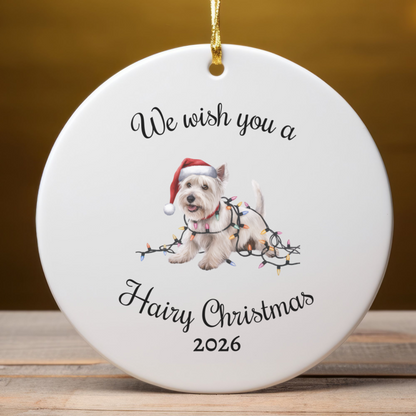 Christmas West Highland Terrier Ornament, Christmas Lights Dog Keepsake
