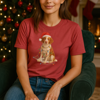 Load image into Gallery viewer, Brittany Spaniel Christmas Lights Shirt, Festive Holiday Tee for Bird Dog Fans
