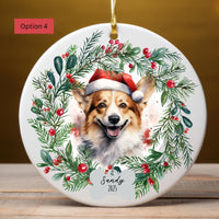 Load image into Gallery viewer, Personalized Corgi Wreath Ornament
