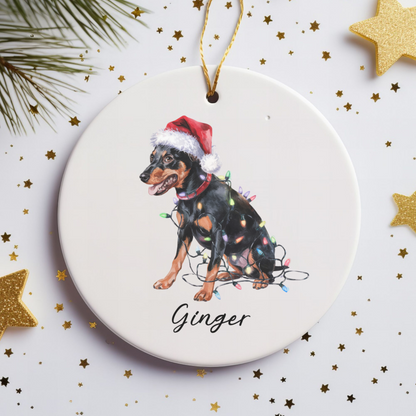 Miniature Pinscher Ornament, Personalized Dog Keepsake