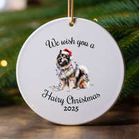 Load image into Gallery viewer, Christmas Keeshond Ornament, Christmas Lights Dog Keepsake
