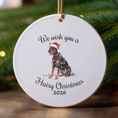 Christmas German Pinscher Ornament, Christmas Lights Dog Keepsake
