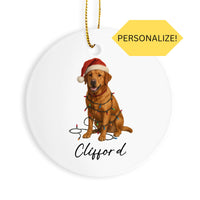 Load image into Gallery viewer, Personalized Fox Red Labrador Retriever Ornament, Custom Dog Christmas Ornament, Labrador Lover Gift
