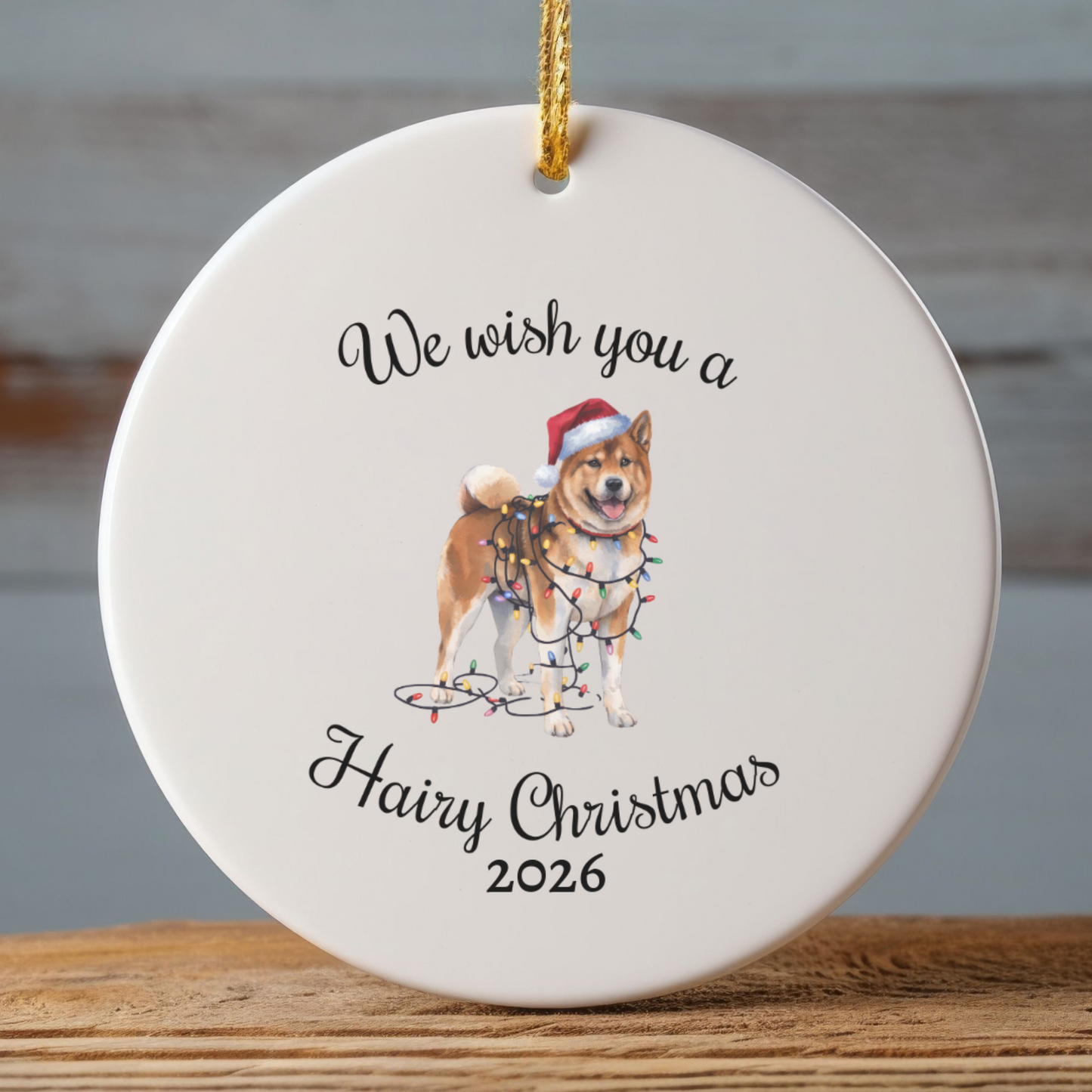 Christmas Akita Ornament, Christmas Lights Dog Keepsake, Christmas Dog, Akita Mom, Gift For Dog Lover, Akita