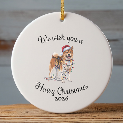 Christmas Akita Ornament, Christmas Lights Dog Keepsake, Christmas Dog, Akita Mom, Gift For Dog Lover, Akita