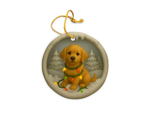 Personalized Golden Retriever Christmas 3D Clay-Style Dog Keepsake