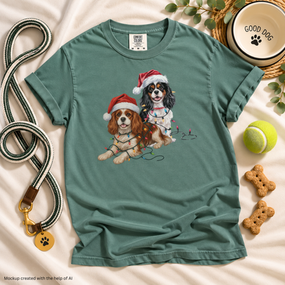 Cavalier King Charles Spaniel Christmas Shirt, Blenheim Tricolor Cavalier Holiday Tee, Gift for Dog Moms