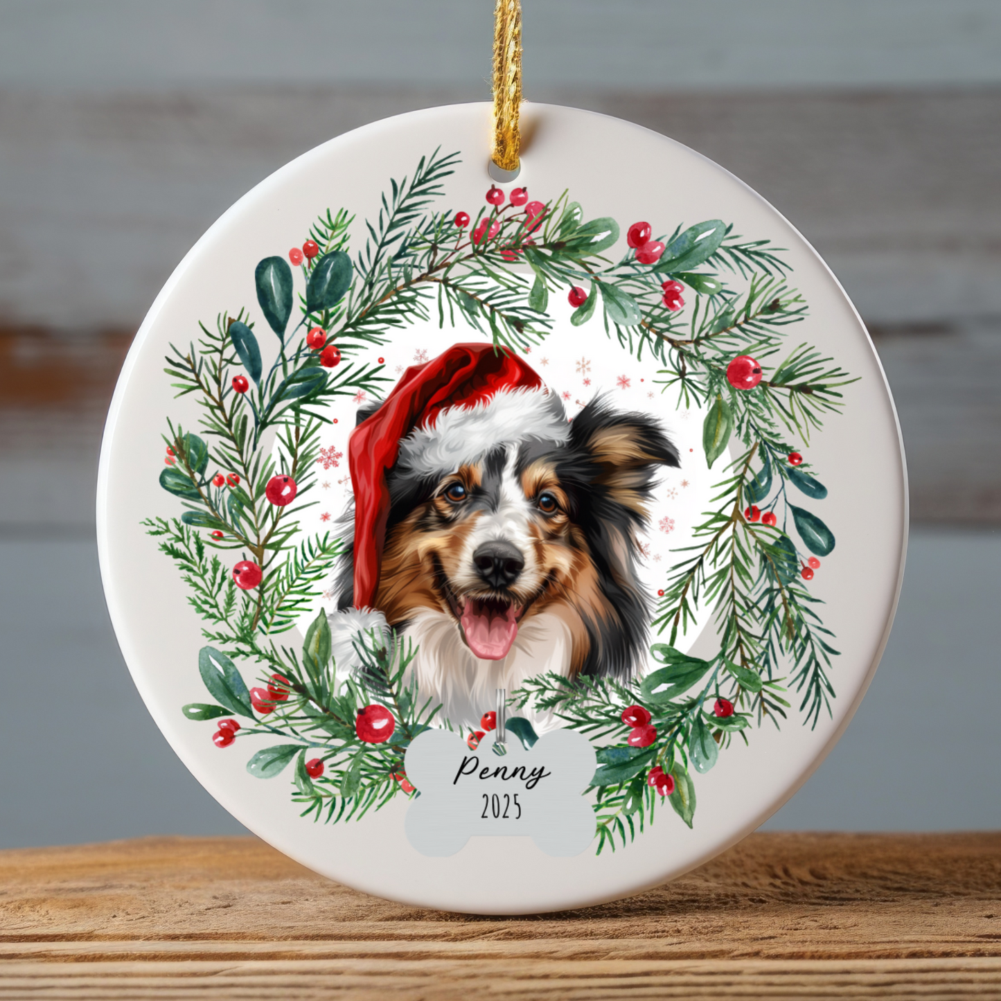 Personalized Sheltie Christmas Ornament