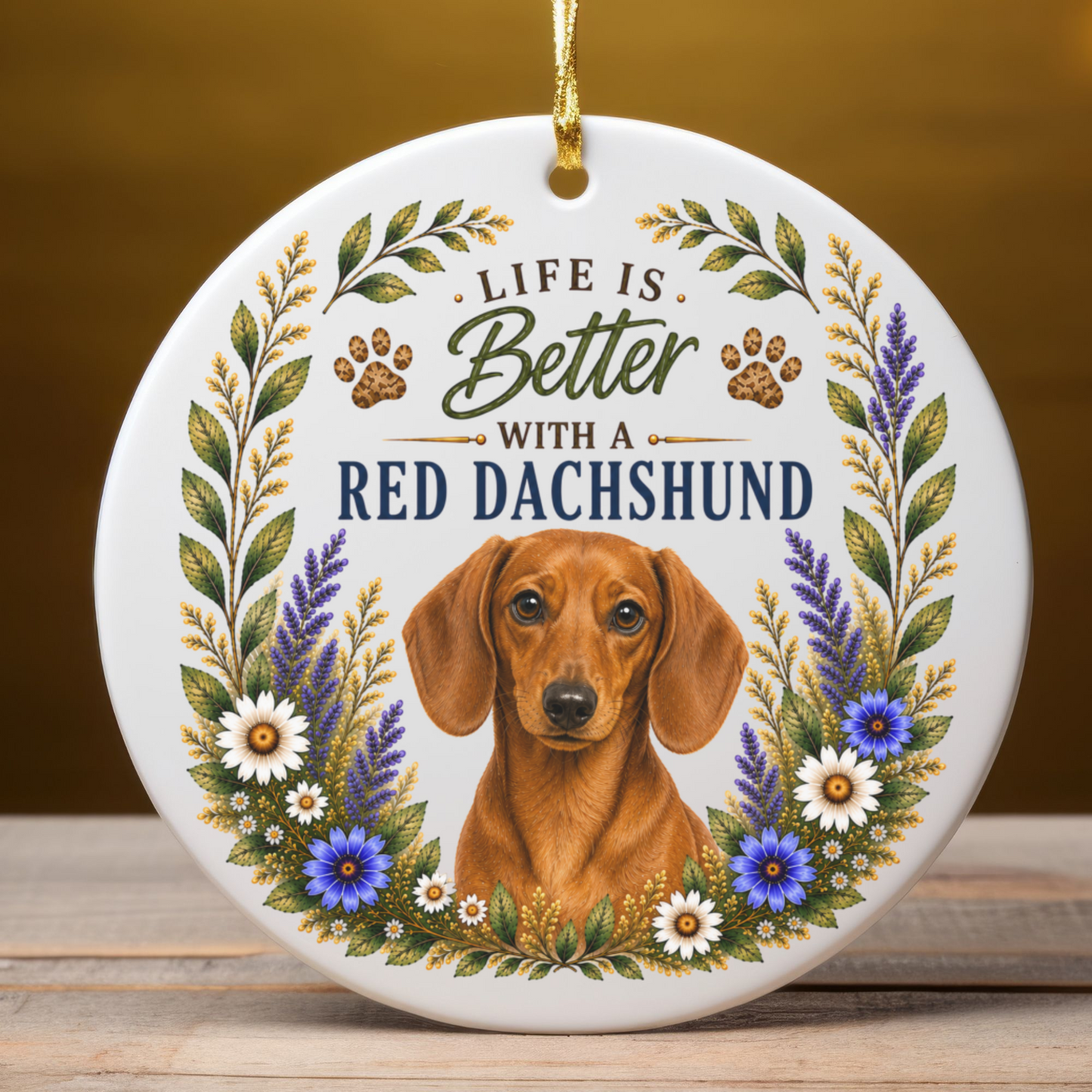 Red Dachshund Ornament, Doxie Lover Gift, Dachshund Mom Gift, Wiener Dog Keepsake