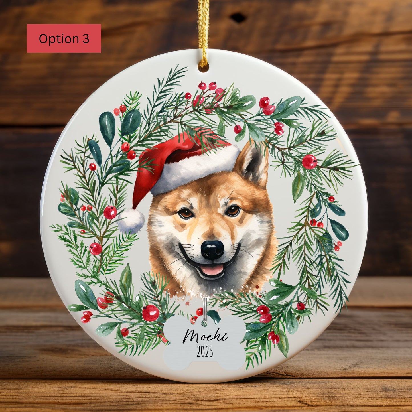 Personalized Shiba Inu Christmas Ornament