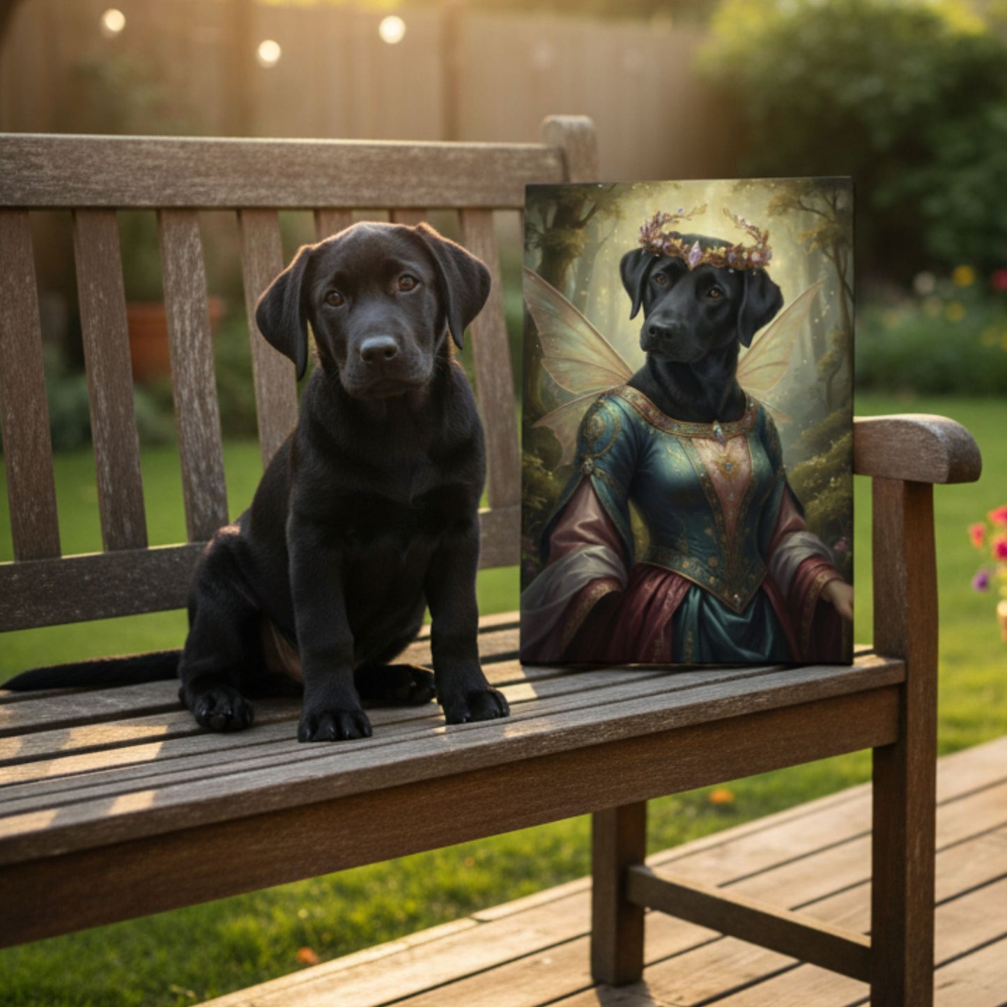Personalized Dog Fairy Portrait, Custom Fantasy Pet Canvas Art