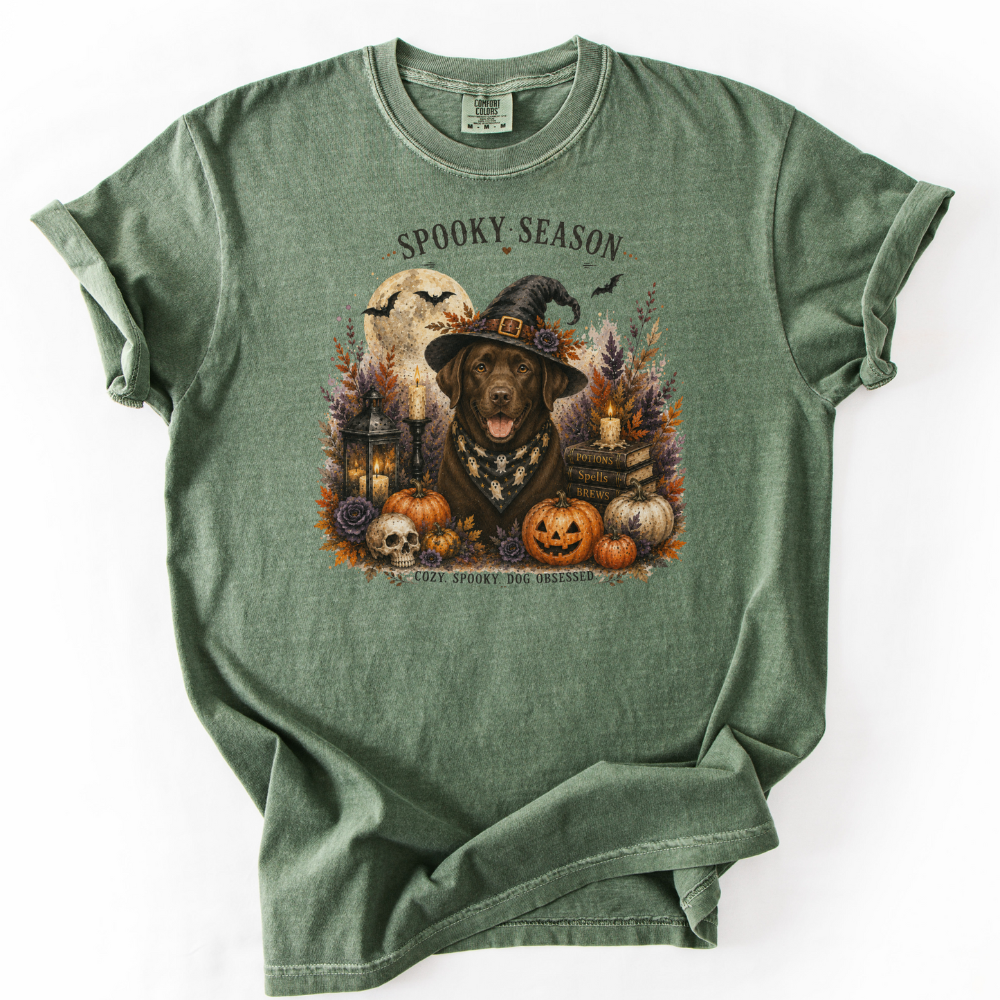 Chocolate Lab Spooky Season Dog Mom Halloween Shirt