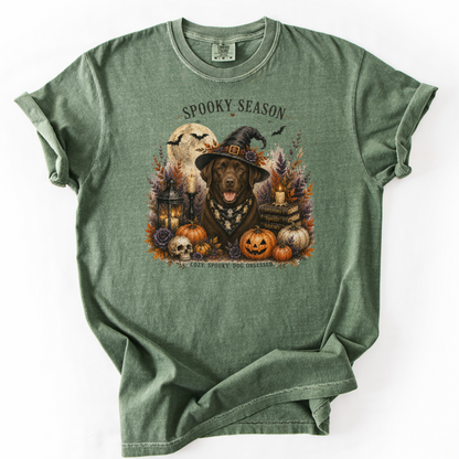 Chocolate Lab Spooky Season Dog Mom Halloween Shirt