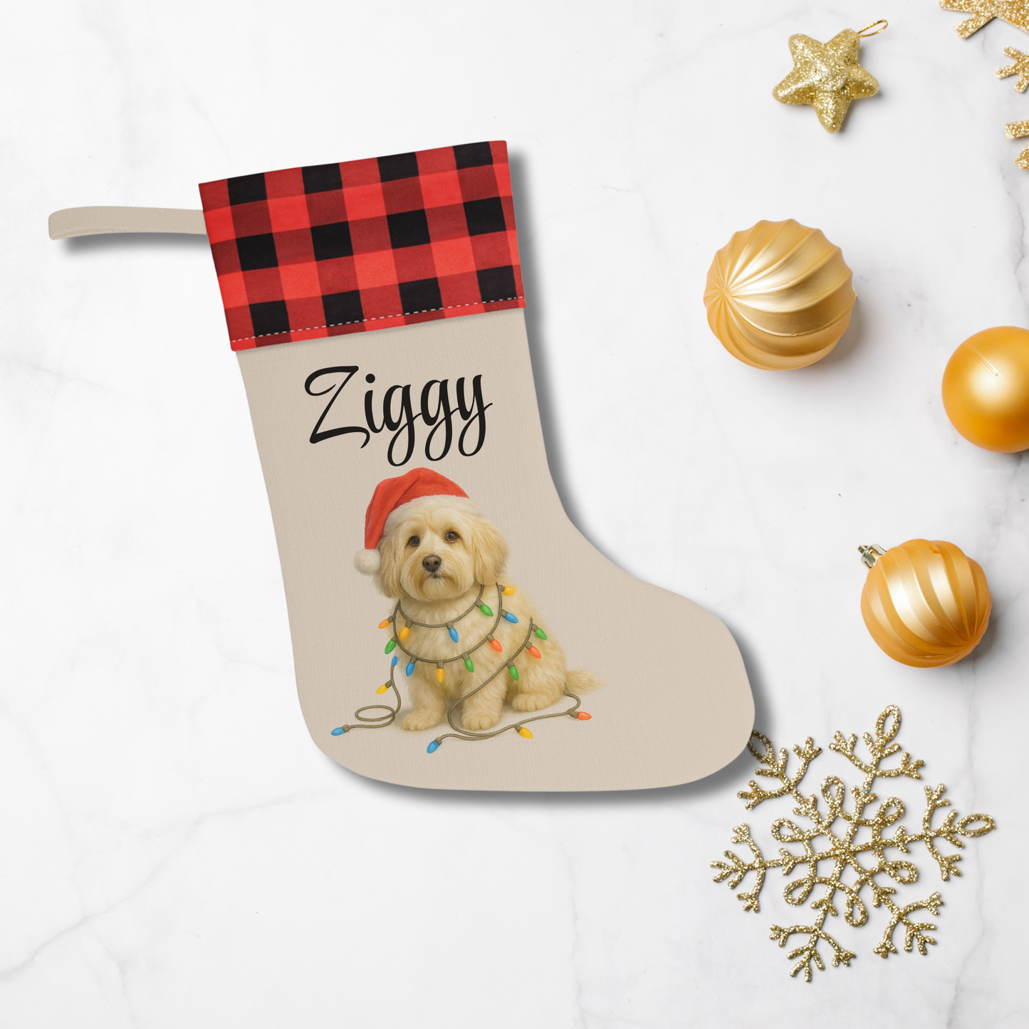 Personalized Havanese Christmas Stocking, Holiday Decor Gift for Pet Lovers