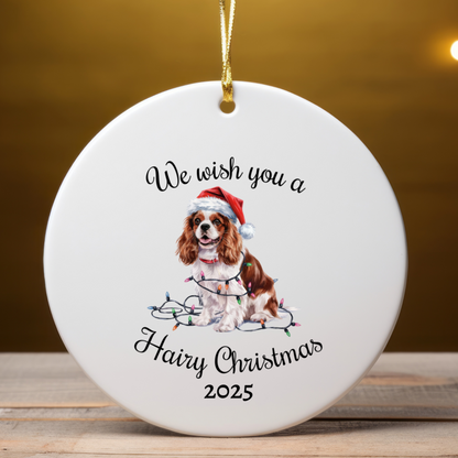 Christmas Cavalier King Charles Spaniel Ornament, Christmas Lights Dog Keepsake