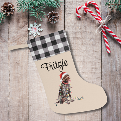 Personalized German Shorthaired Pointer Christmas Stocking, Holiday Decor Gift for Pet Lovers