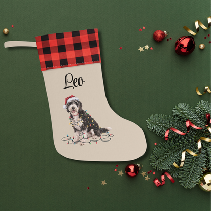 Personalized Labradoodle Christmas Stocking, Holiday Decor Gift for Pet Lovers