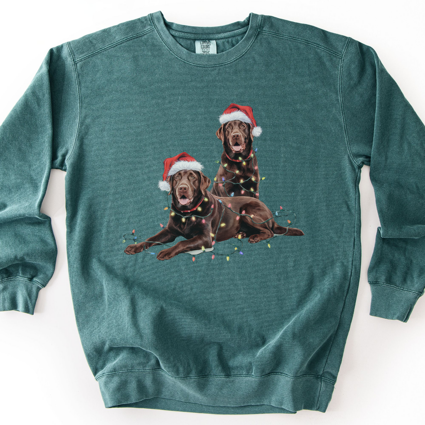 Chocolate Labs Christmas Lights Sweatshirt