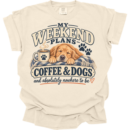 Golden Retriever Shirt, Coffee and Dogs Tee, Golden Retriever Mom Gift, Weekend Dog Shirt