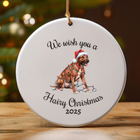 Load image into Gallery viewer, Christmas Rhodesian Ridgeback Ornament, Christmas Lights Dog Keepsake

