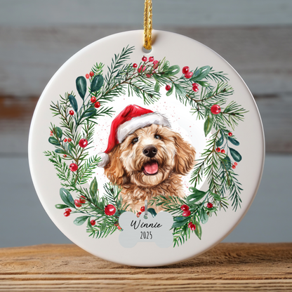 Personalized Goldendoodle Christmas Ornament