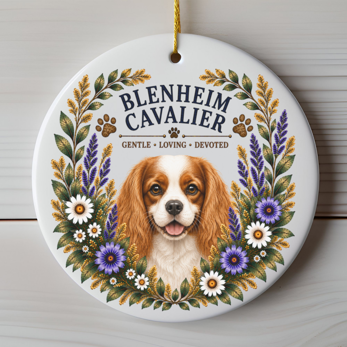 Blenheim Cavalier Ornament, Cavalier King Charles Spaniel Gift, Dog Mom Keepsake