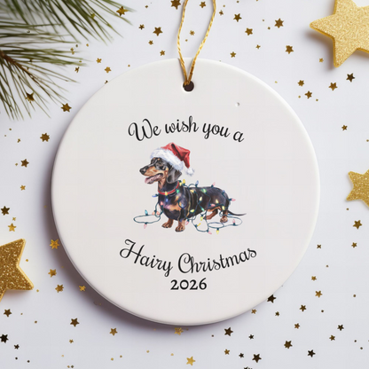 Christmas Dachshund Ornament, Christmas Lights Dog Keepsake