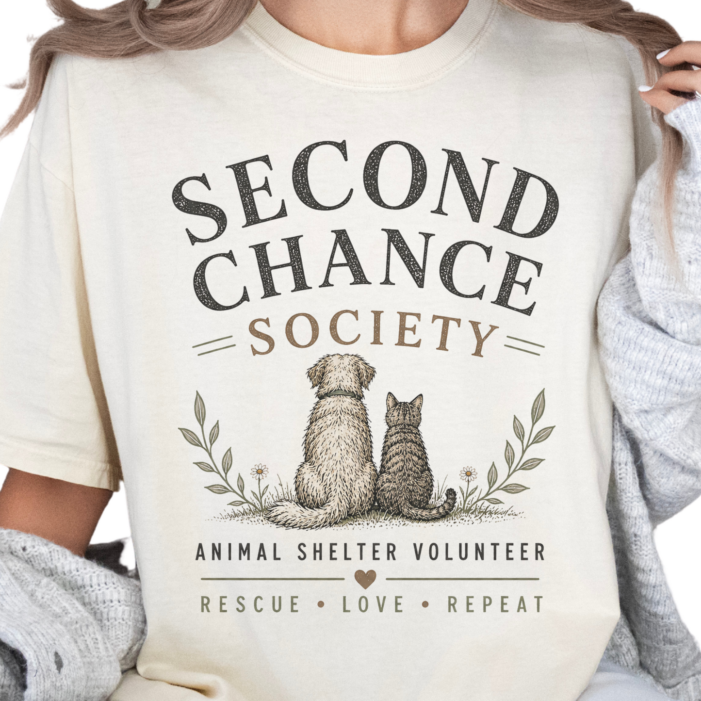 Animal Shelter Volunteer Shirt, Rescue Volunteer Gift, Second Chance Society Comfort Colors Tee