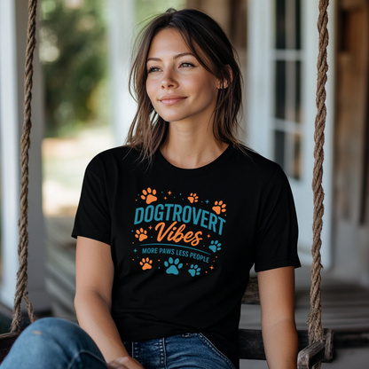 Funny Dogtrovert Vibes Retro Dog Lover Shirt
