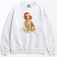 Load image into Gallery viewer, Brittany Spaniel Christmas Gift, Dog Lover Holiday Sweatshirt, Cozy Winter Apparel, Festive Puppy Design, Santa Hat Sweater
