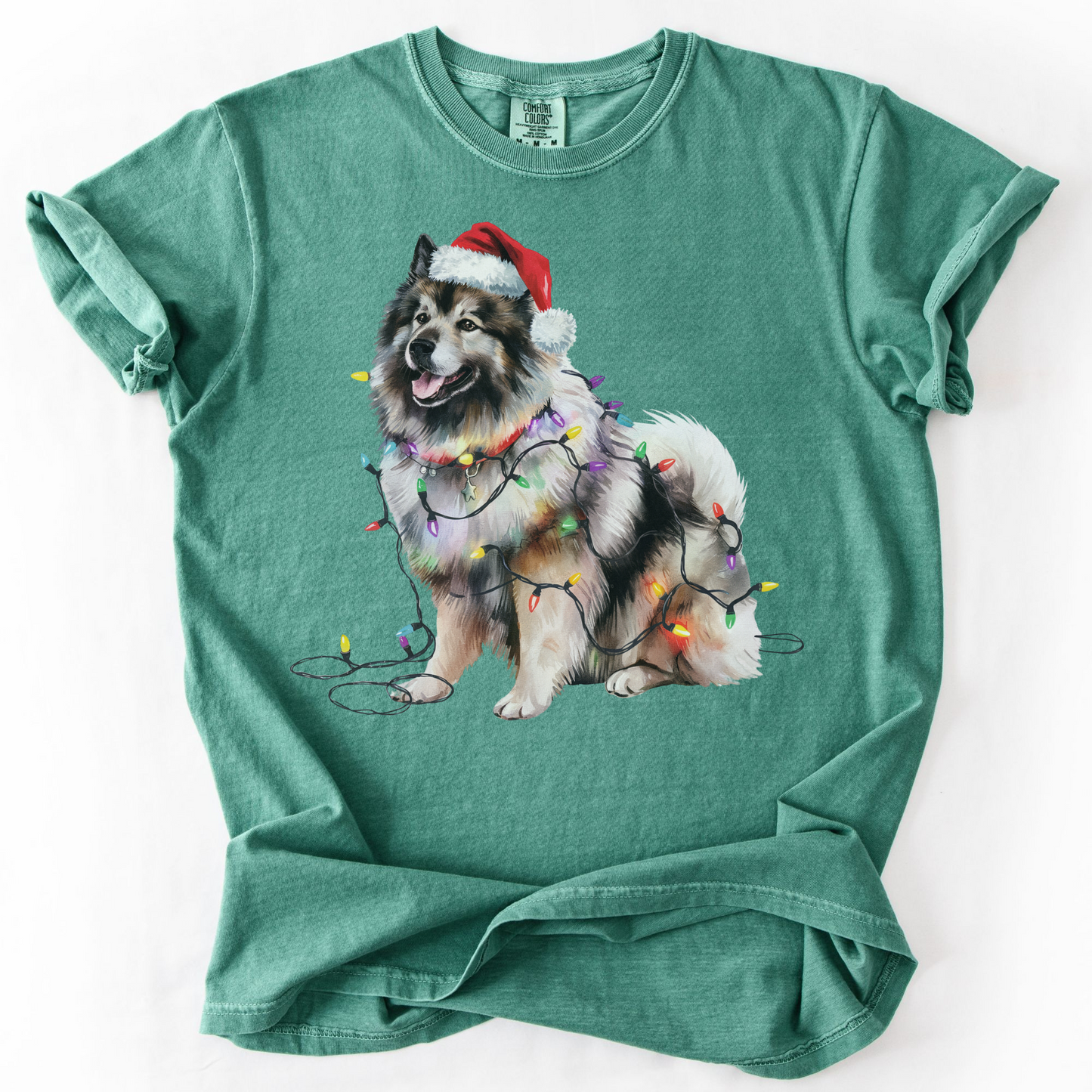 Christmas Keeshond Shirt, Christmas Lights Dog Shirt, Christmas Dog, Keeshond Mom Shirt, Gift for Dog Lover, Keeshond