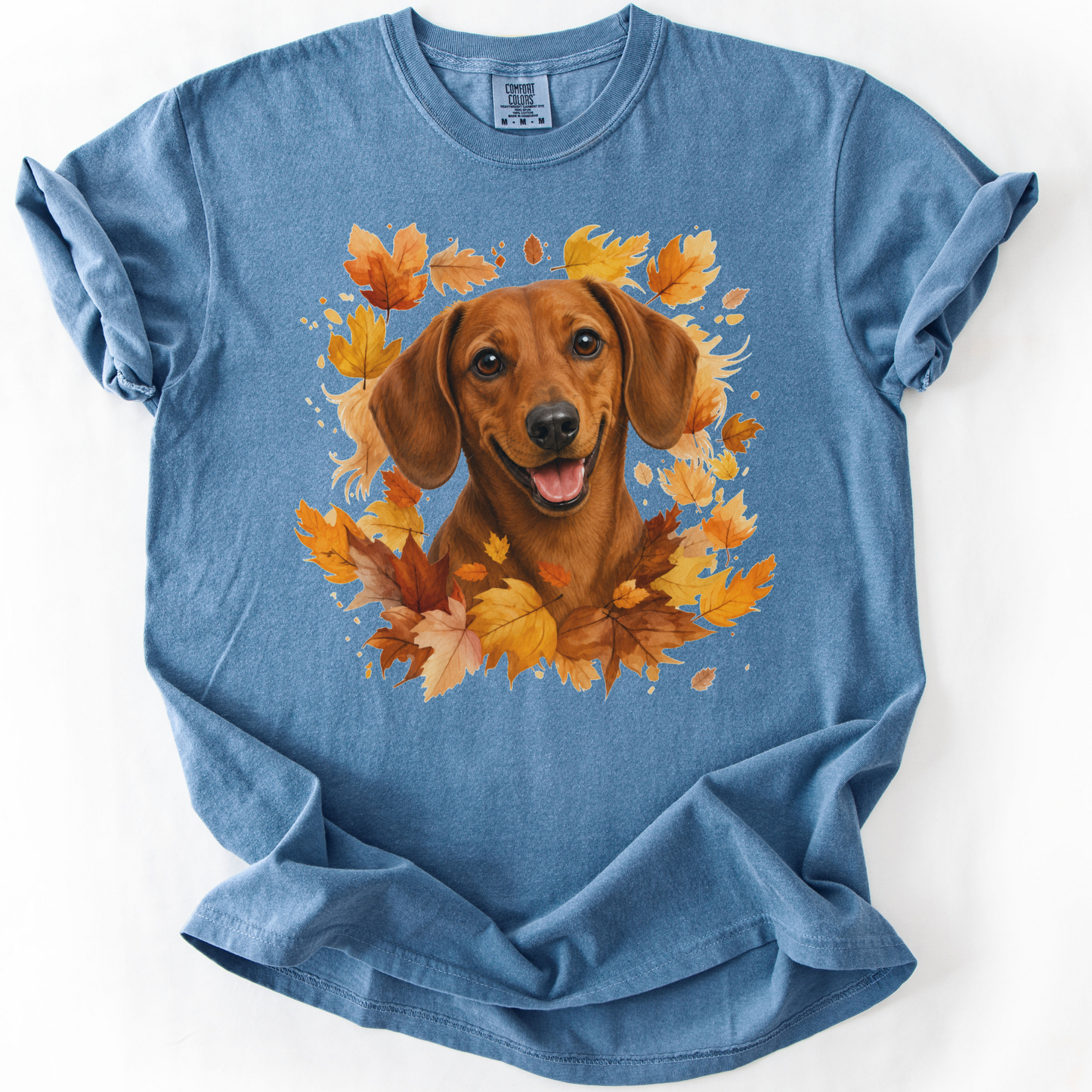 Red Dachshund Fall Shirt | Autumn Dog Mom Comfort Colors Tee