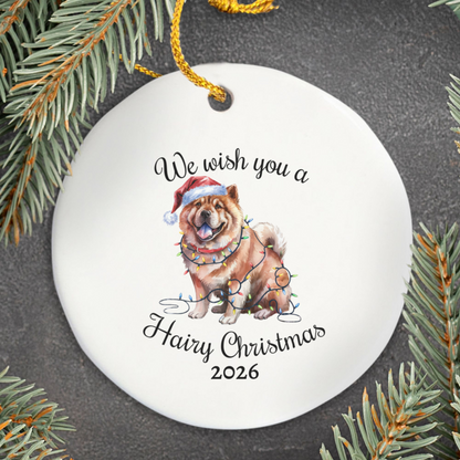 Christmas Chow Chow Ornament, Christmas Lights Dog Keepsake