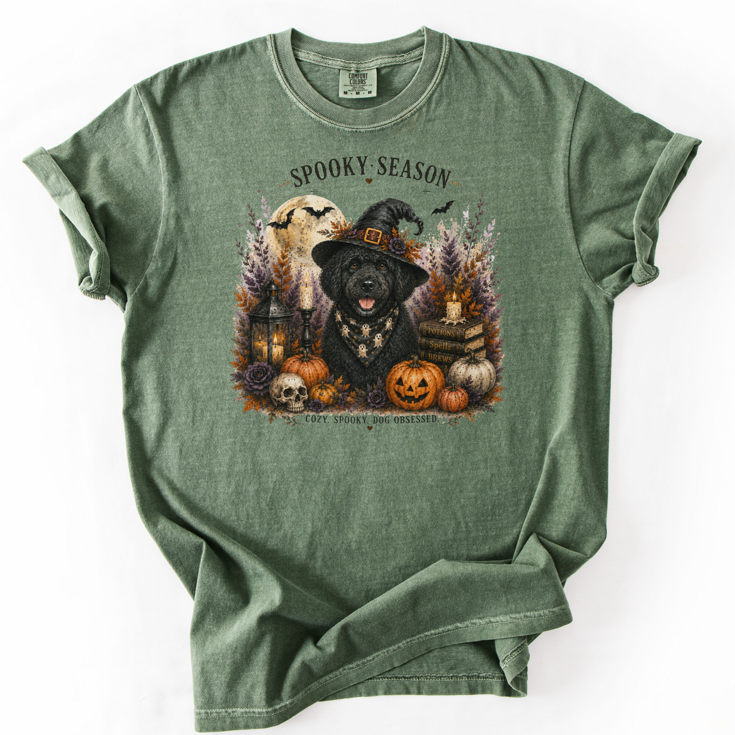 Black Portuguese Water Dog Spooky Season Dog Mom Halloween Shirt