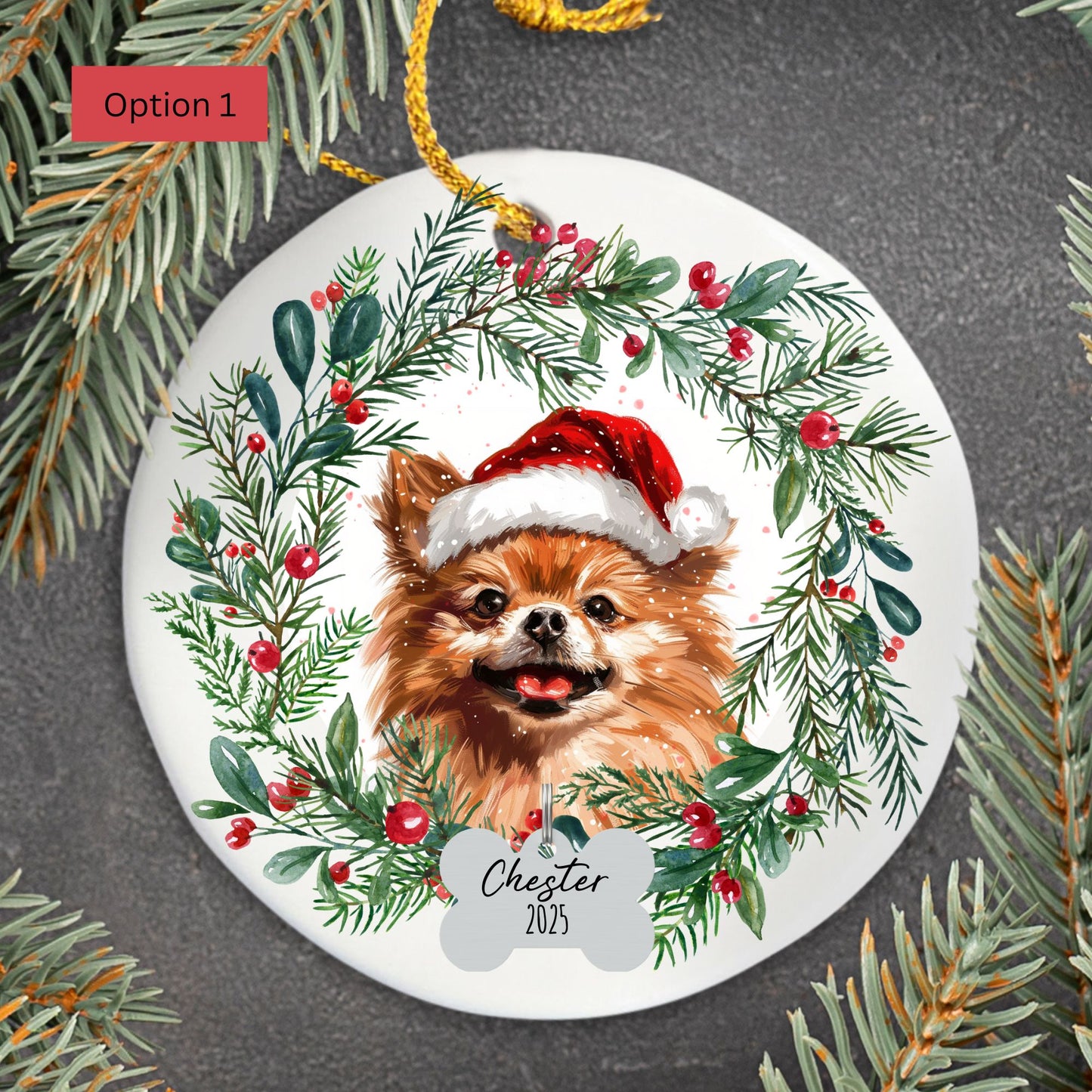 Personalized Pomeranian Christmas Ornament