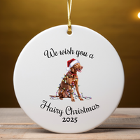 Load image into Gallery viewer, Christmas Vizsla Ornament, Christmas Lights Dog Keepsake
