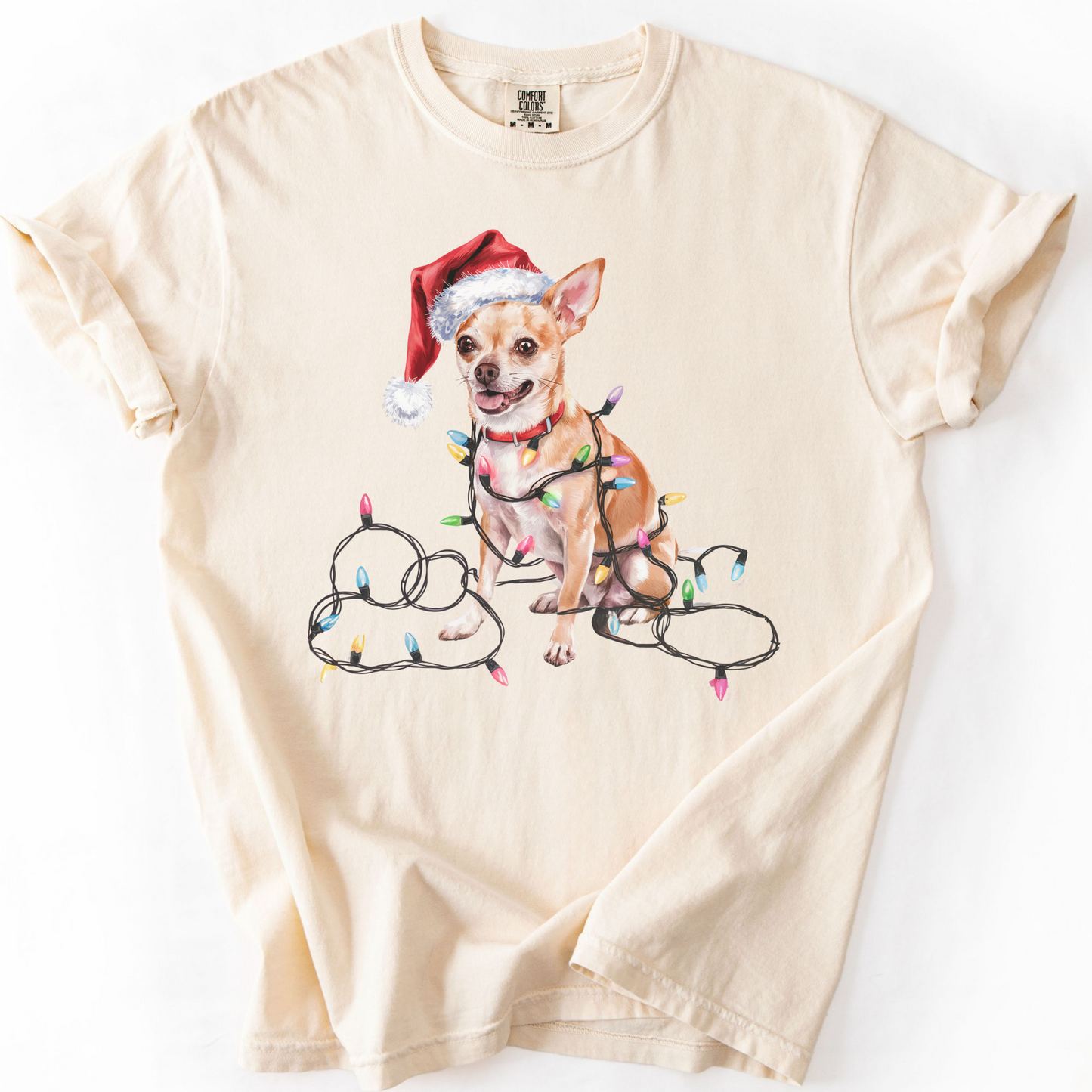 Christmas Chihuahua Shirt, Christmas Dog Tee, Christmas Lights Dog Tee, Chihuahua Mom Tshirt, Gift for Dog Lover, Chihuahua