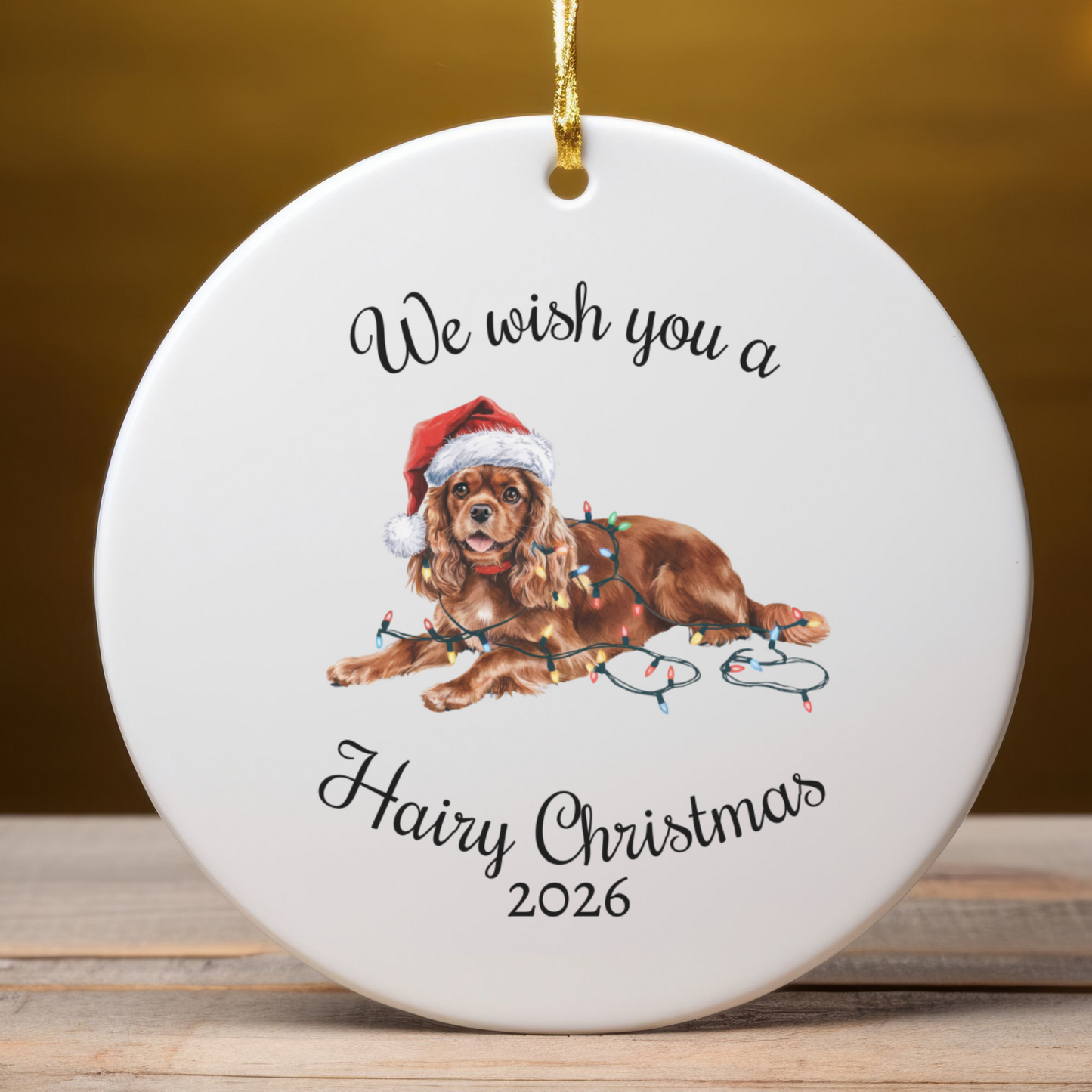 Ruby Cavalier King Charles Spaniel Ornament, Funny Dog Lover Gift, Pet Holiday