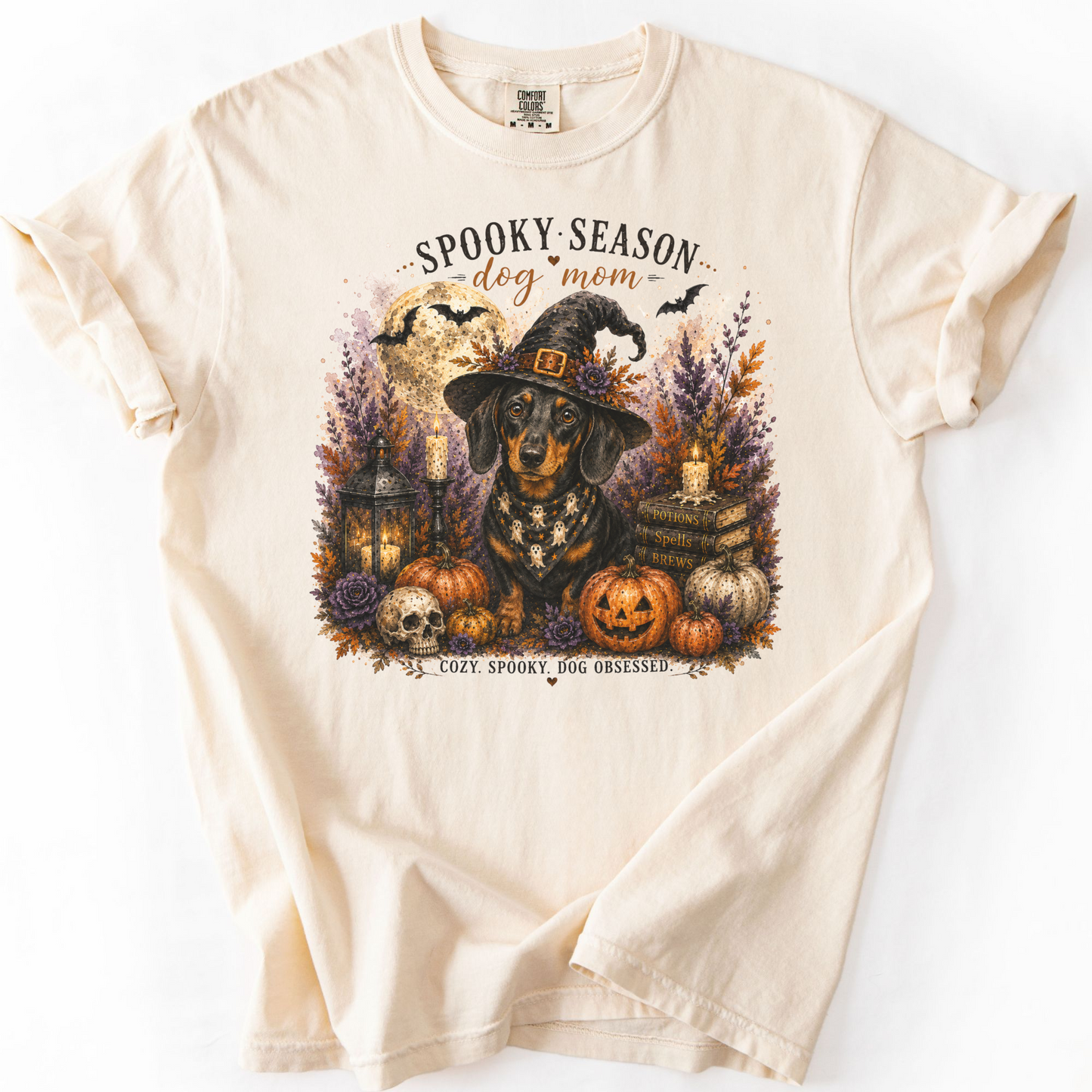 Black & Tan Dachshund Spooky Season Dog Mom Halloween Shirt