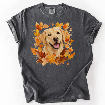 Yellow Lab Fall Shirt, Autumn Dog Mom Comfort Colors Tee