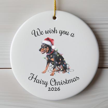 Christmas Miniature Pinscher Ornament, Christmas Lights Dog Keepsake