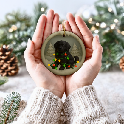 Personalized Black Newfoundland Christmas 3D Clay-Style Dog Keepsake