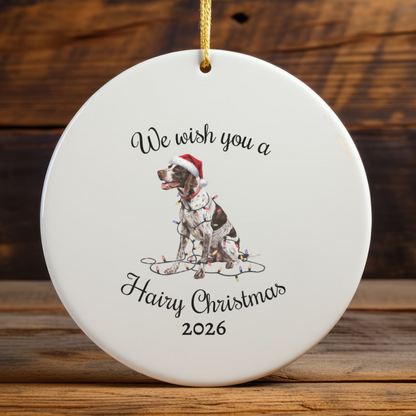 Christmas English Pointer Ornament, Christmas Lights Dog Keepsake