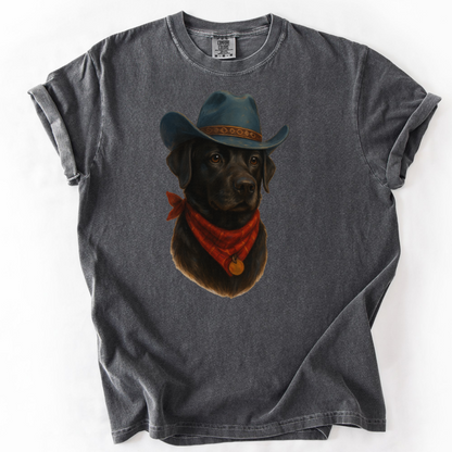 Custom Cowboy Dog Shirt Personalized Western Pet Portrait Comfort Colors Tee