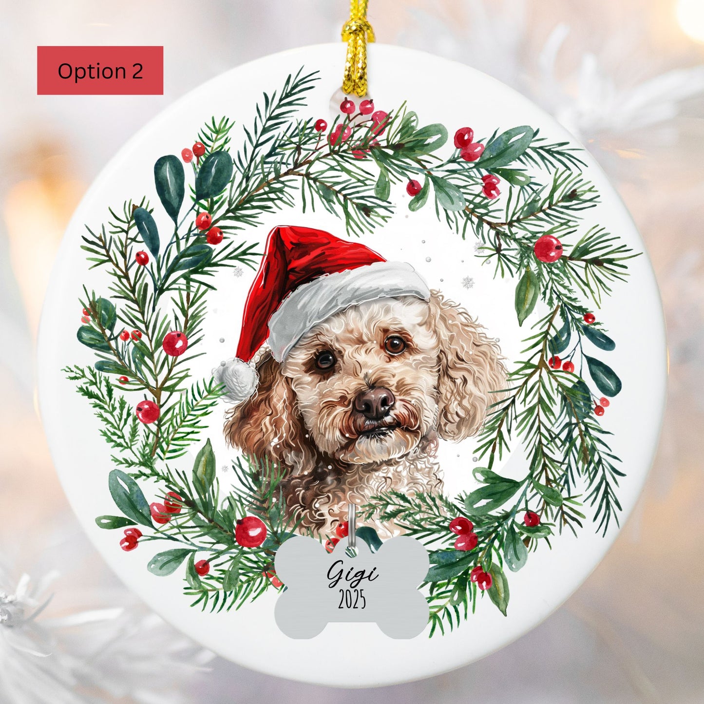 Personalized Poodle Christmas Ornament