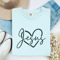 Load image into Gallery viewer, Jesus Heart Shirt, Tank or Hoodie, Christian Apparel for Women, Faith Graphic Tee, Cute Jesus Lover Gift
