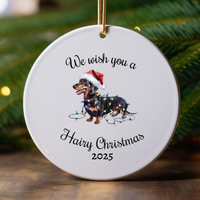 Load image into Gallery viewer, Christmas Dachshund Ornament, Christmas Lights Dog Keepsake
