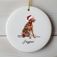 Load image into Gallery viewer, Personalized Vizsla Ornament, Christmas Dog Ornament
