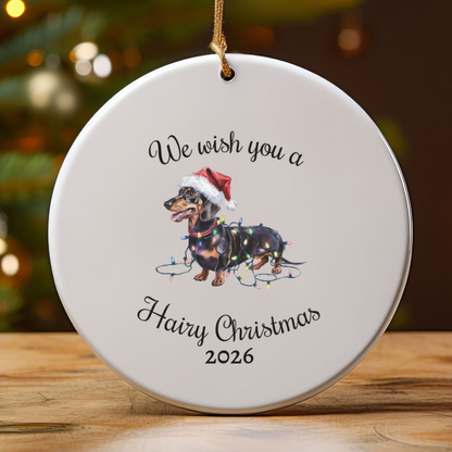 Christmas Dachshund Ornament, Christmas Lights Dog Keepsake